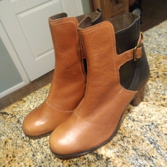 J Shoes Leather Hardwick Boots Booties Size 8 Anthropologie - Picture 9 of 13